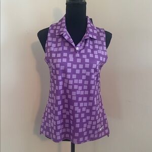 Nike Purple Geometric Sleeveless Golf Shirt